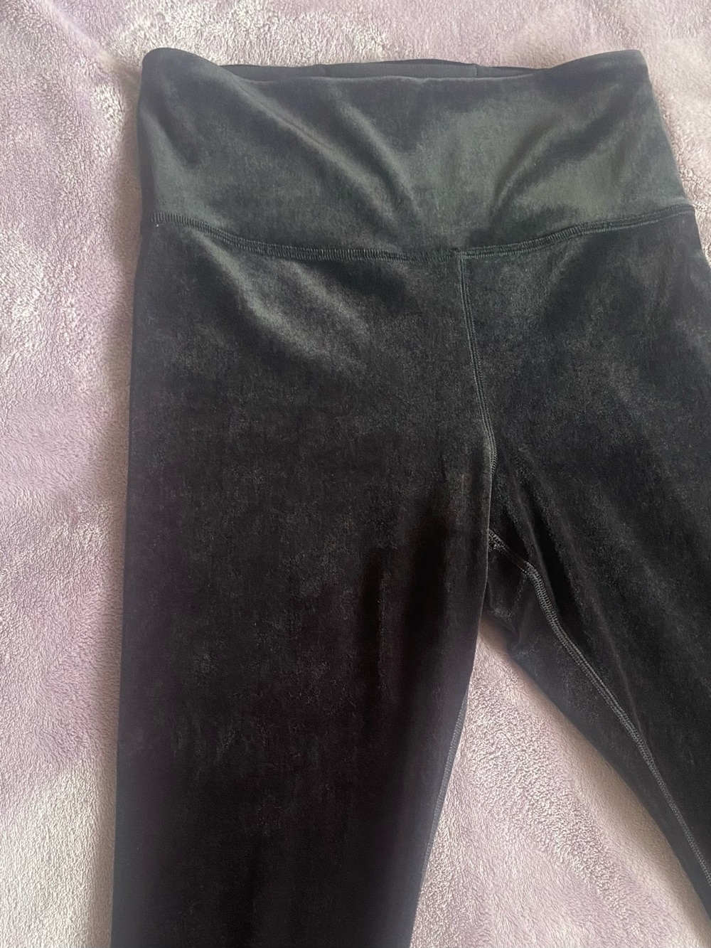 Athleta Elation Velvet Leggings XS Black High Rise Velour Soft